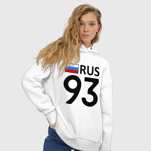 Женское худи оверсайз RUS 93 / Белый – фото 3