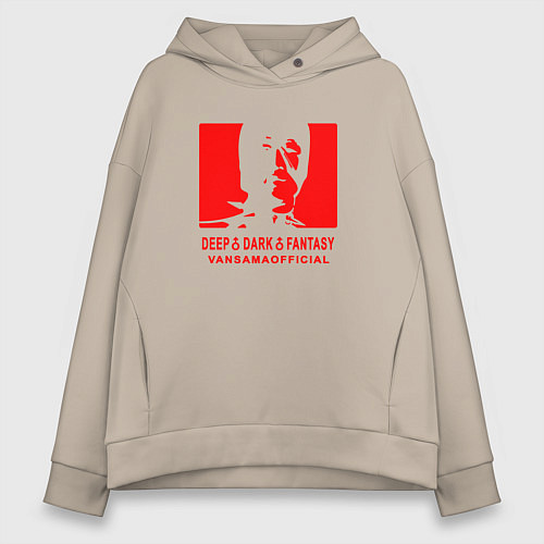 Женское худи оверсайз VANSAMA OFFICIAL Red / Миндальный – фото 1