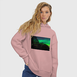 Толстовка оверсайз женская Северное сияние, цвет: пыльно-розовый — фото 2
