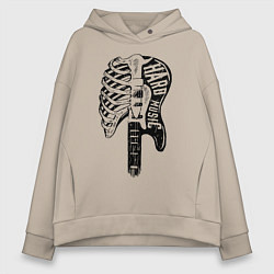 Толстовка оверсайз женская Hard rock, цвет: миндальный