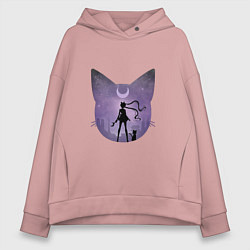 Толстовка оверсайз женская Лунный воен, цвет: пыльно-розовый