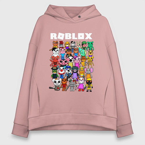 Женское худи оверсайз ROBLOX PIGGY / Пыльно-розовый – фото 1