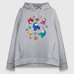 Толстовка оверсайз женская Among Us, цвет: меланж
