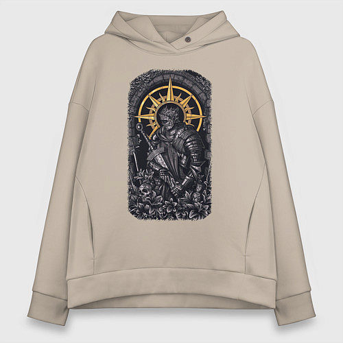 Женское худи оверсайз Dark Souls рыцарь душа пепла / Миндальный – фото 1