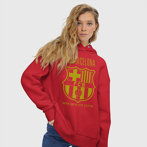 Женское худи оверсайз Barcelona FC / Красный – фото 3