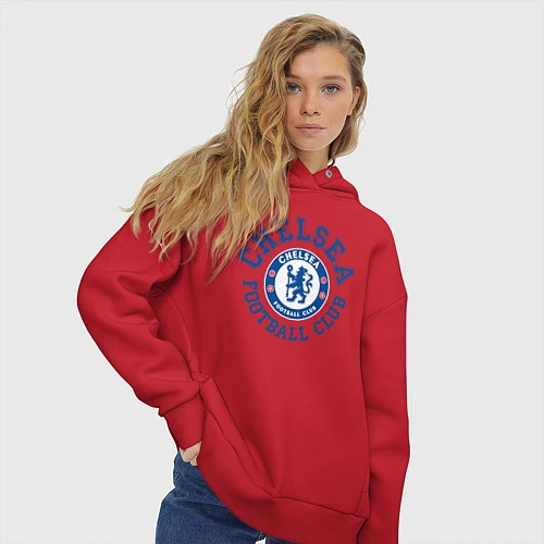 Женское худи оверсайз Chelsea FC / Красный – фото 3