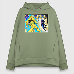 Толстовка оверсайз женская Дио идет на забив, цвет: авокадо