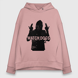 Толстовка оверсайз женская Watch dogs 2 Z, цвет: пыльно-розовый