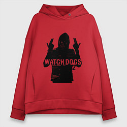 Толстовка оверсайз женская Watch dogs 2 Z, цвет: красный