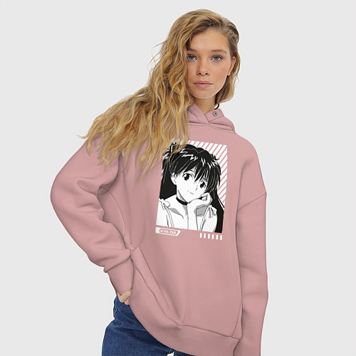 Женское худи оверсайз Аска ева 02 / Пыльно-розовый – фото 3