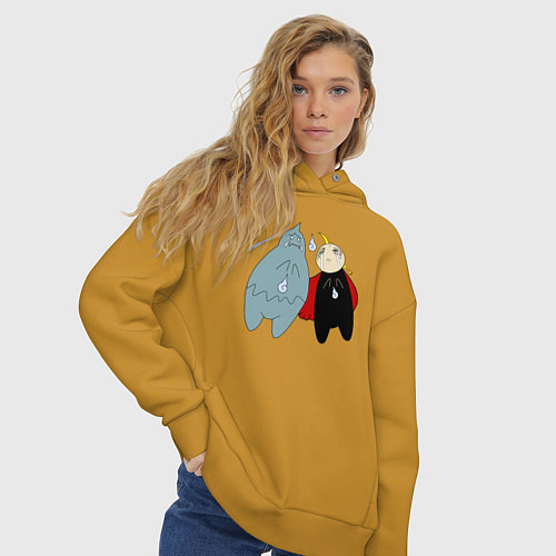 Женское худи оверсайз Стальной Алхимик, Ал и Эд / Горчичный – фото 3