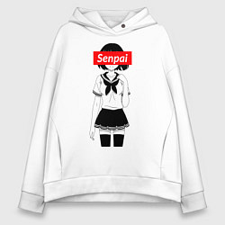 Толстовка оверсайз женская Senpai, цвет: белый