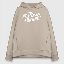 Толстовка оверсайз женская Pizza Planet, цвет: миндальный