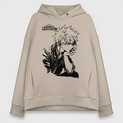 Женское худи оверсайз Моя геройская академия / Миндальный – фото 1