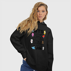 Толстовка оверсайз женская BTS BT21, цвет: черный — фото 2