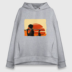 Толстовка оверсайз женская Самурай Чамплу Мугэн и Дзин, цвет: меланж