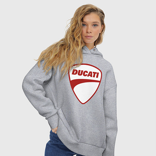 Женское худи оверсайз Ducati Logo Дукати Лого Z / Меланж – фото 3