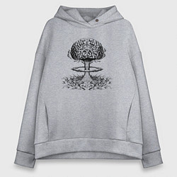 Толстовка оверсайз женская Взрыв мозга, цвет: меланж