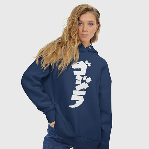 Женское худи оверсайз Годзилла / Тёмно-синий – фото 3