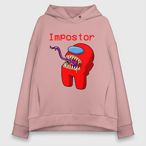 Женское худи оверсайз AMONG US - IMPOSTOR / Пыльно-розовый – фото 1