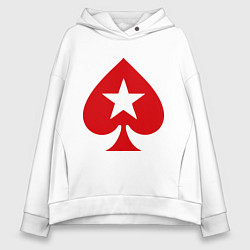 Толстовка оверсайз женская Покер Пики Poker Stars, цвет: белый