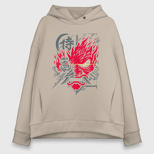 Женское худи оверсайз Samurai 77 V 2 / Миндальный – фото 1