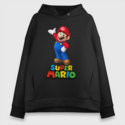 Толстовка оверсайз женская Super Mario, цвет: черный