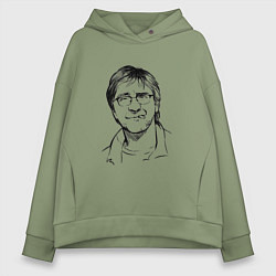 Толстовка оверсайз женская Юрий Шевчук ДДТ, цвет: авокадо