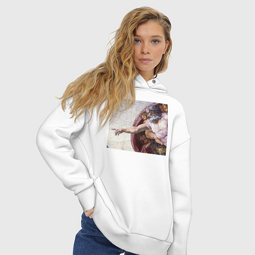 Женское худи оверсайз Искусство / Белый – фото 3