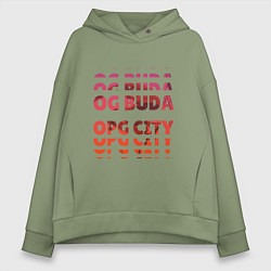 Толстовка оверсайз женская OG Buda OPG City Strobe Effect, цвет: авокадо