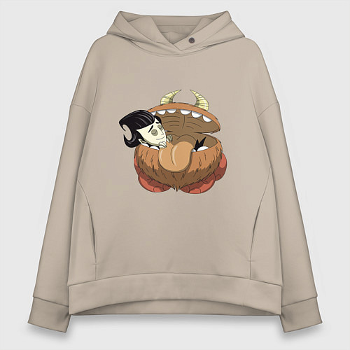Женское худи оверсайз Dont Starve / Миндальный – фото 1