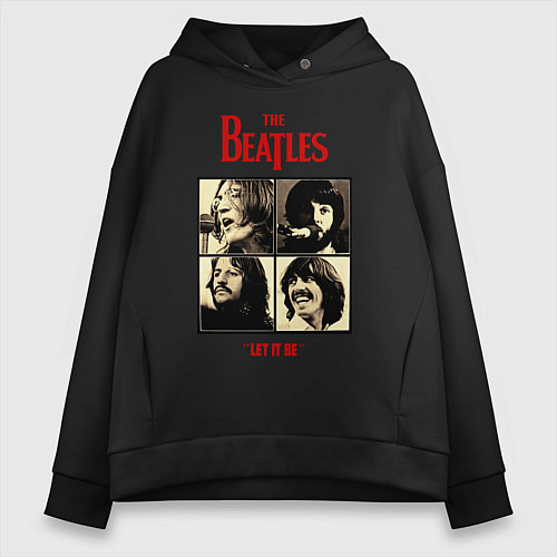 Женское худи оверсайз The Beatles LET IT BE / Черный – фото 1