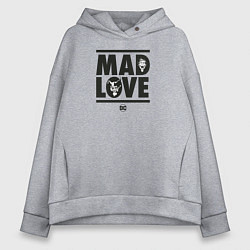 Толстовка оверсайз женская Mad love, цвет: меланж