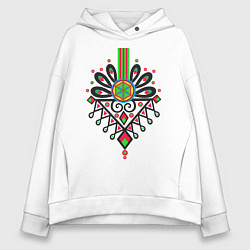 Толстовка оверсайз женская Польский узор Парзеница, цвет: белый