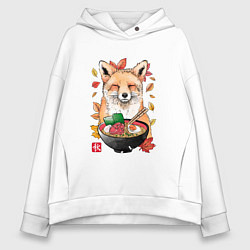 Толстовка оверсайз женская Лиса, цвет: белый