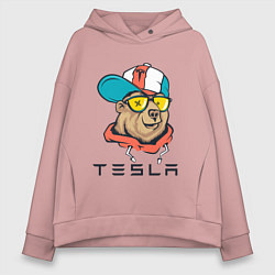 Толстовка оверсайз женская TESLA ТЕСЛА Z, цвет: пыльно-розовый