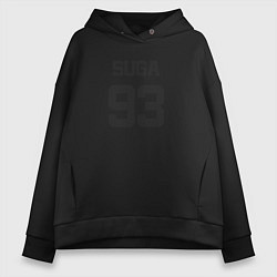 Толстовка оверсайз женская BTS - Suga 93, цвет: черный