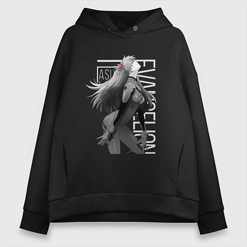 Женское худи оверсайз Евангелион / Черный – фото 1