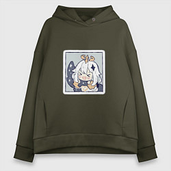 Толстовка оверсайз женская Паймон, цвет: хаки