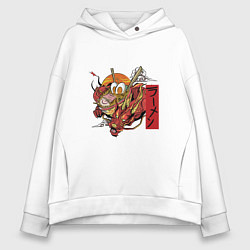 Толстовка оверсайз женская Красный Дракон Рамен, цвет: белый