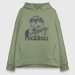 Толстовка оверсайз женская Pug & Roll, цвет: авокадо