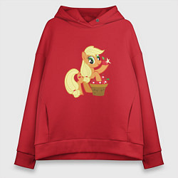 Толстовка оверсайз женская Applejack, цвет: красный