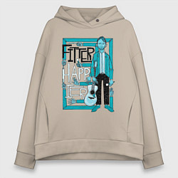 Толстовка оверсайз женская Radiohead Art 02, цвет: миндальный