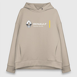 Толстовка оверсайз женская Renault Passion for life, цвет: миндальный