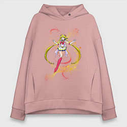 Толстовка оверсайз женская Sailor MooN Сейлор Мун, цвет: пыльно-розовый