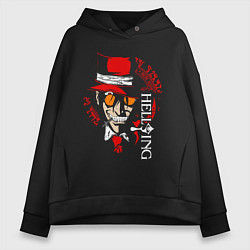 Толстовка оверсайз женская Хеллсинг Hellsing, цвет: черный