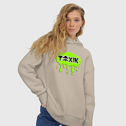 Толстовка оверсайз женская Токсик toxik, цвет: миндальный — фото 2