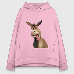 Толстовка оверсайз женская Шрек: Осел, цвет: светло-розовый