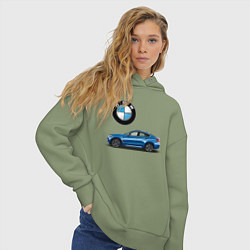 Толстовка оверсайз женская BMW X6, цвет: авокадо — фото 2