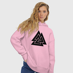 Толстовка оверсайз женская Валькнут Valknut Z, цвет: светло-розовый — фото 2